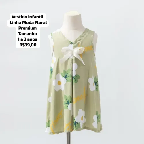 Vestido infantil floral linha premium