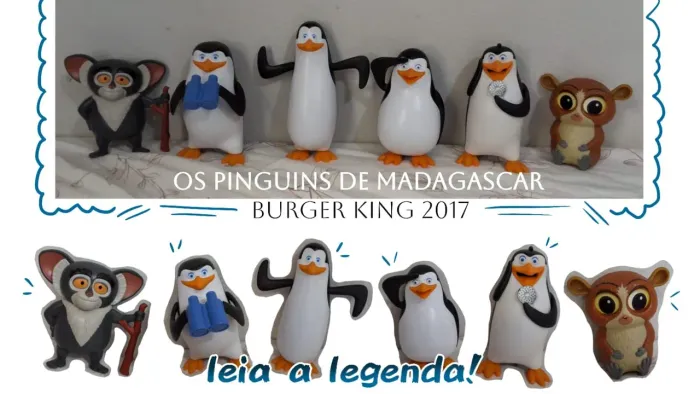 coleção os pinguins de Madagascar burger king 2017