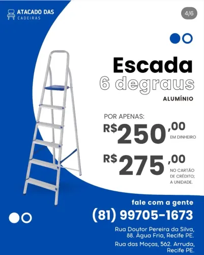 Escada 6 degraus - O melhor preço da cidade 