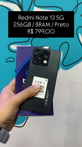 Seminovo: Redmi Note 13 5G 256GB / 8GB RAM / Preto - Loja Fisica