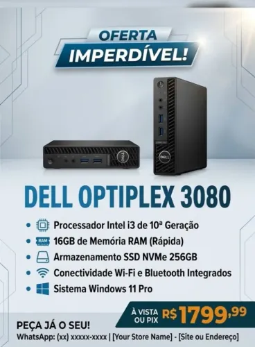 Mini Pc Dell i3 10 Geração 16 de Ram nvme 256gb