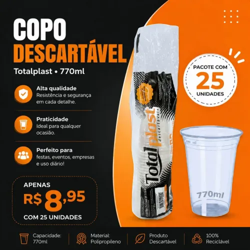 Copo descartável 770ml