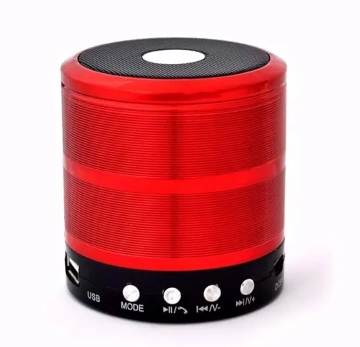 Caixinha De Som Minimen Vermelha com Bluetooth