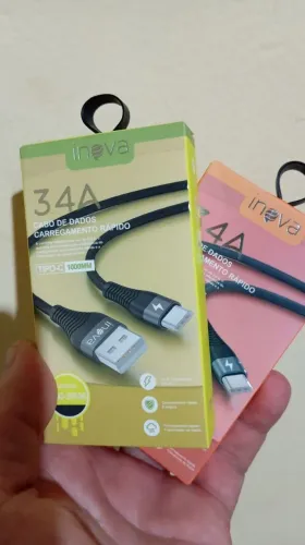 Cabo Carregador Tipo C Várias Cores Kit Com 10 Peças Marca Inova