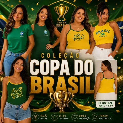 Baby look Cropped Camisa Regata Seleção Brasil Disponíveis Revenda