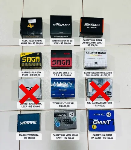 Carretilhas diversas: Giant, Saga, Vizel, Django Particular