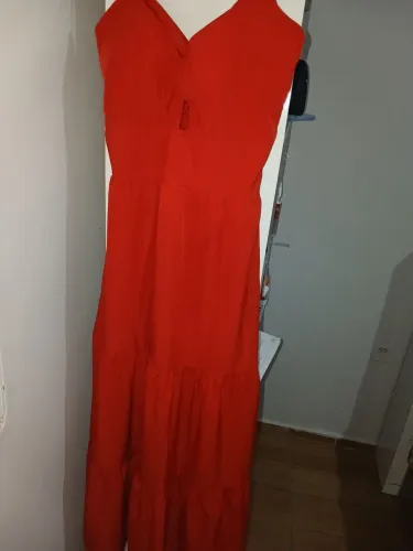 Vestido Longo Vermelho Elegante Feminino Seminovo | Usado Apenas 1 Vez