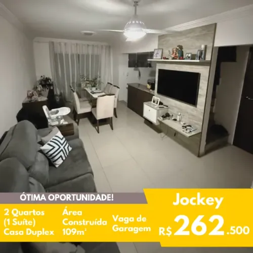 FIT - Casa Duplex - Jockey - 2 Quartos (1 suíte) - Nascente - 103m²
