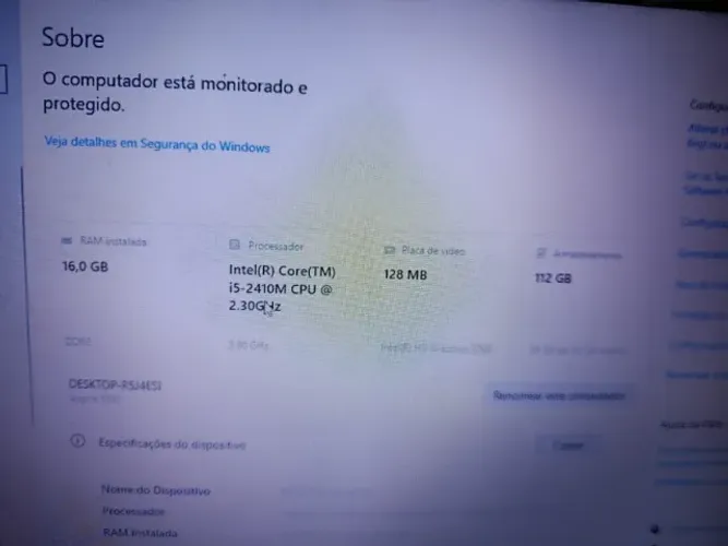 Notebook i3 128 ssd 16 GB