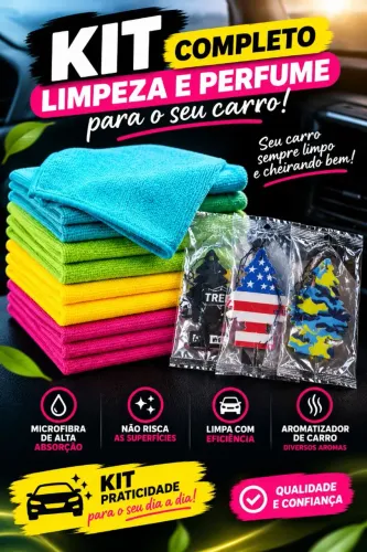 ?KIT, UM PANO DE MICROFIBRA + 1 AROMATIZADOR PARA DEIXAR SEU CARRO MAIS AGRADÁVEL ?