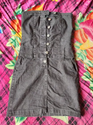 Vestido jeans tomara que caia P