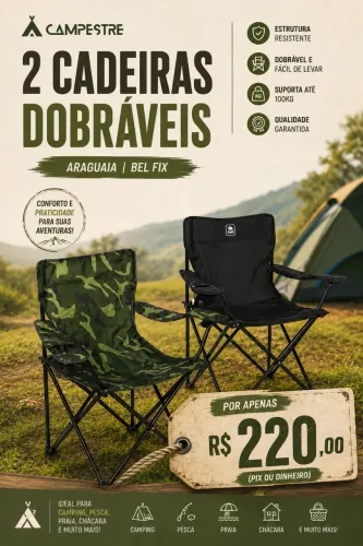 Kit 2 Cadeiras Dobráveis Araguaia - BEL
