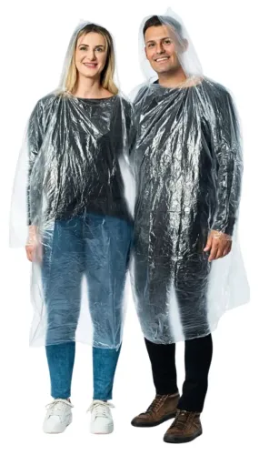 Kit 10 Capa De Chuva Descartável Transparente Incolor Unisex