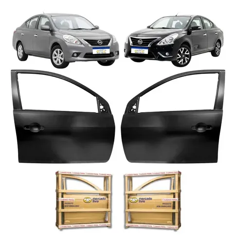 Par Porta Dianteira Versa 2011 A 2020 S Sl Sv Novo Dianteira Ambos Os Lados Preto