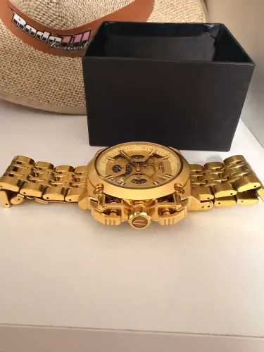 Relógio Diesel 10Bar Dourado Fundo dourado 100% Funcional a prova dagua
