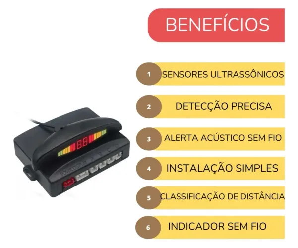 Sensor de ré de Estacionamento 360 Facilidade Total Manobra