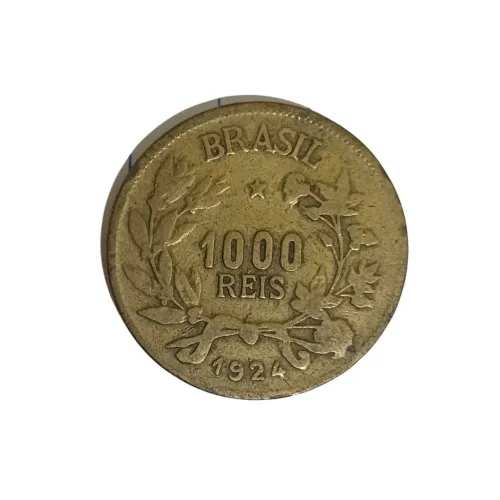 Moeda Antiga 1000 Réis 1924 - Série Fortuna / Abundância (Original)