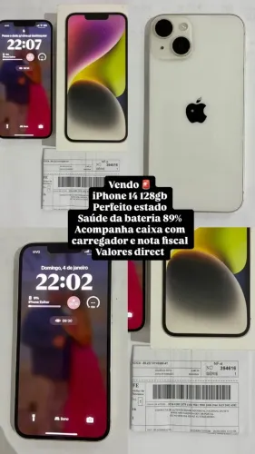 Celular iPhone 14 novíssimo com carrrgador original 
