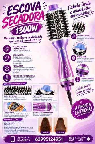 Escova secadora 1300w