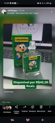 PERFUME INFANTIL CEBOLINHA DA JEQUITI