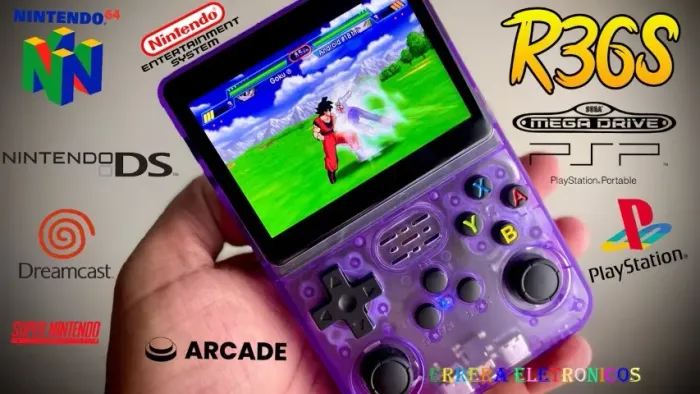Console Game Portátil R36S + de 15.000 Jogos /Game com 64GB /Linux /Tela IPS3.5 Polegadas