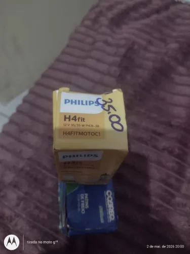 Lâmpada de led Philips e lona de freio.