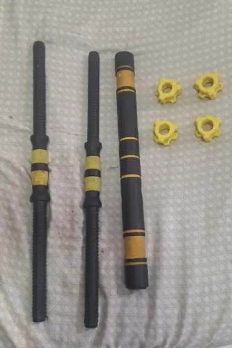 Kit Musculação 2 em 1 Halteres e Barra + Anilhas