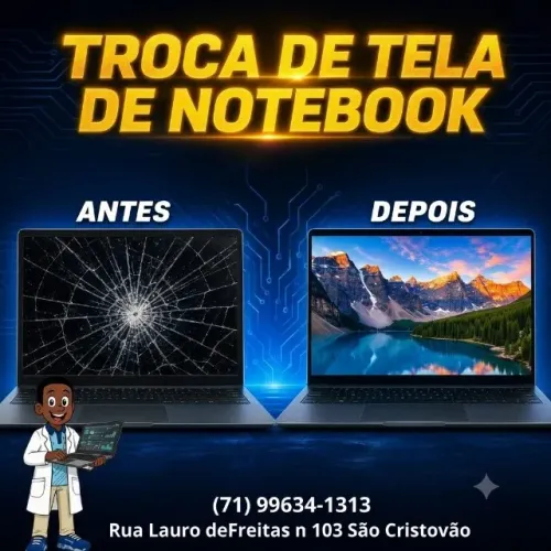 Troca de Tela de Notebok