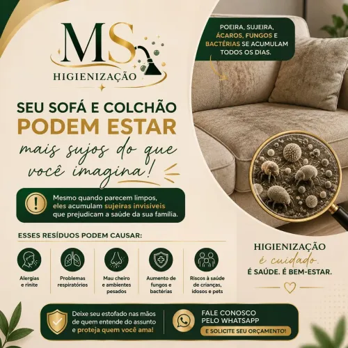 Higienização de colchões e estofados