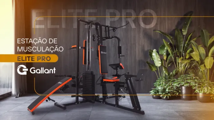Estação De Musculação 100kg Gallant Elite Pro 8 Volumes (GEM100H85A-PT)