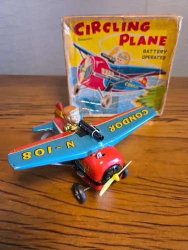 Avião em Lata (Década de 60) - Condor N-108 - Fabricado pela Masudaya (Modern Toys)- Japan