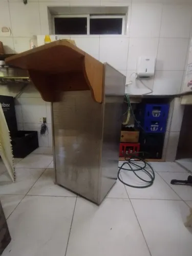 Vendo balcao aço inox com gaveta e escoradeira retratio