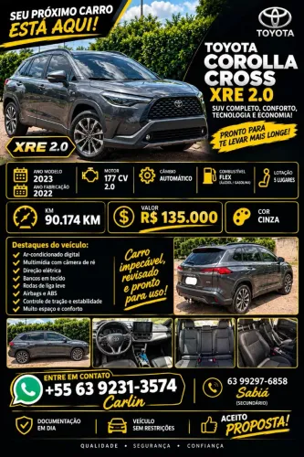 Toyota Corolla Cross XRE 2.0 16V Flex AUT 2023