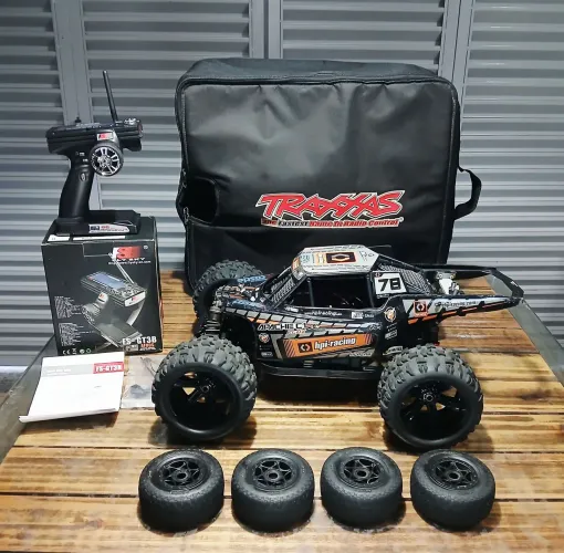 Automodelo HPI VORZA FLUX Elétrico 6S 1/8 Gaiola com Rádio Zero FS-GT3B com Bolsa de Lona