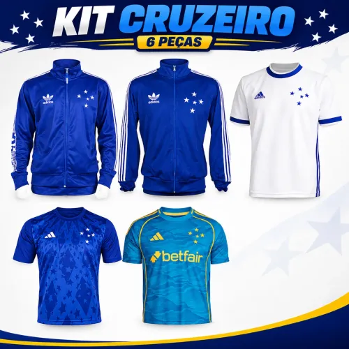 Combo Kit Cruzeiro Camisa Jaqueta 