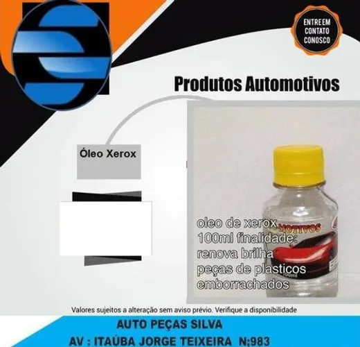 Oleo xerox 100 ml painel pneu fica preto