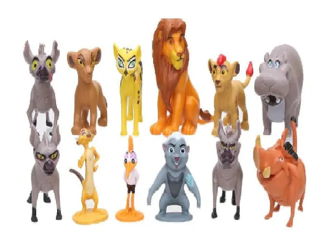 01 Kit c/ 12 Miniaturas Rei Leão ? Filme Desenho ? Simba Pumba