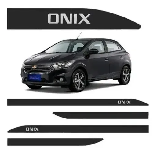 Jogo Friso Lateral Chevrolet Onix - Cinza Graphite - 4 Portas