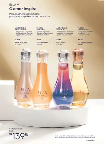 Linha de Perfumes Ella da Hinode.