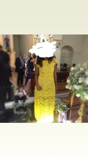 Vestido renda amarelo