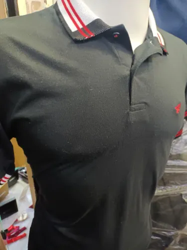 Camisa polo 100% algodão preta c detalhes promoção contato só pelo whatsapp