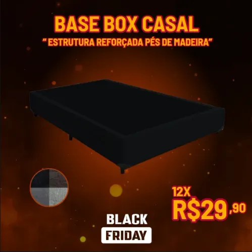 Base Box Casal Reforçada com Pés de Madeira e Veludo Confortável