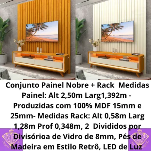  Conjunto Painel Nobre  + Rack Requinte  SR