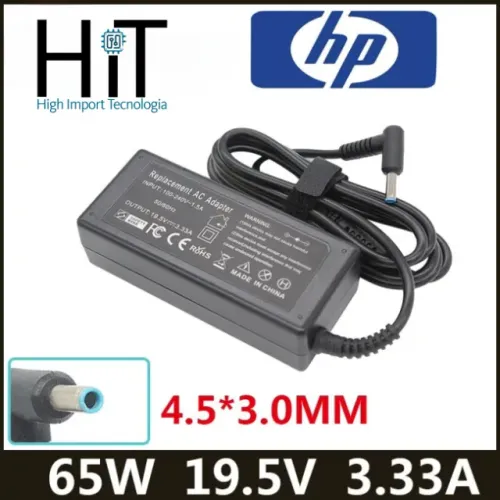 Carregador Fonte Para Notebook HP 19.5V 3.33A 65W Conector 4.5mm x 3.0mm