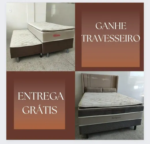 Cama Box  Ganhe Travesseiro  de  Brinde