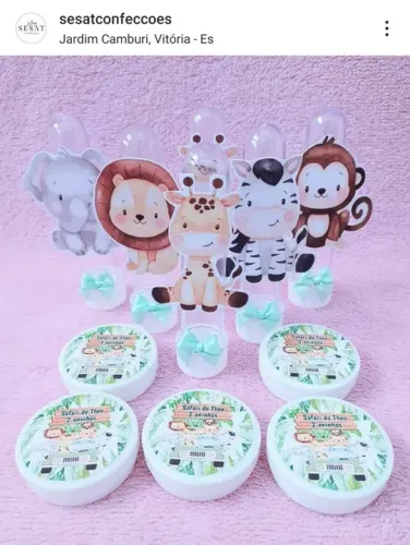 Safari Baby Caixinhas personalizadas pra festa de aniversário