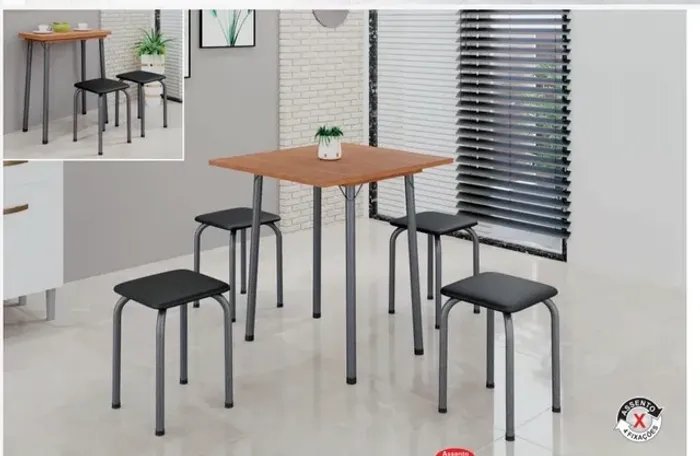Mesa Dobrável Luma 4 Banquetas s54