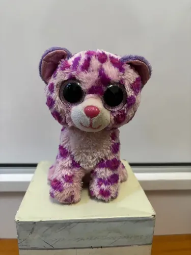 Pelúcia onça rosa - Ty beanie boos olhos grandes