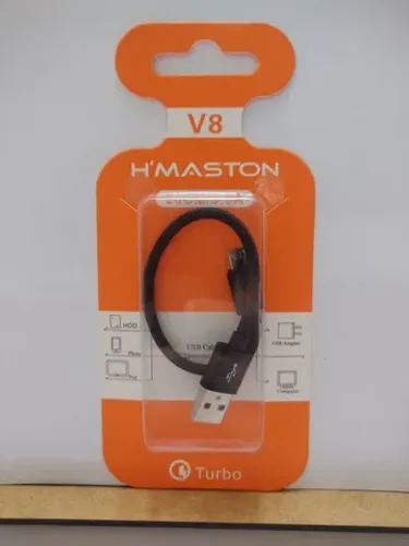 Cabo Turbo Curto Carregador Hmaston Micro Usb V8 Dados 20cm