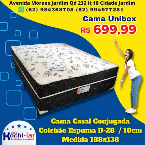 Cama box colchao 10cm pronta entrega